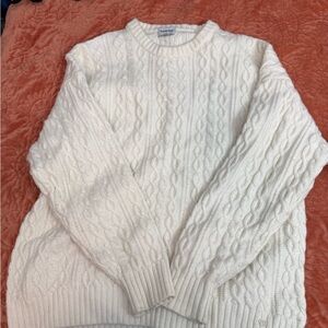 Women’s Sunday Best  White Cable Knit Sweater